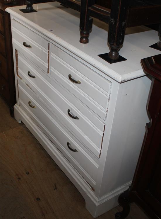 White painted chest of drawers